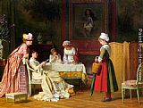 Charles Baugniet Canvas Paintings - A Letter of Recommendation